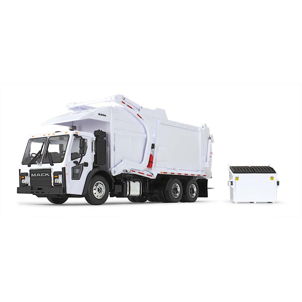 10-4235: White/White
1/34 scale Mack LR with McNeilus Meridian Front Loader & Trash Bin