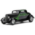 40-0382: Black/Lime Green 
1/25 scale 1934 Ford Coup Street Rod Diecast Replica