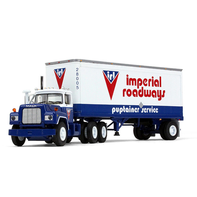 60-0265: Fallen Flag #5 Imperial Roadways Ltd. 
1/64 scale Imperial Roadways Ltd. Mack R-Model Day Cab and 28' Pup Trailer