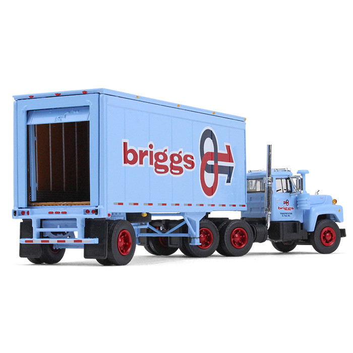 60-0284: Fallen Flag #11 Briggs Transportation 
1/64 scale Briggs Transportation. Mack R-Model Day Cab and 28' Pup Trailer