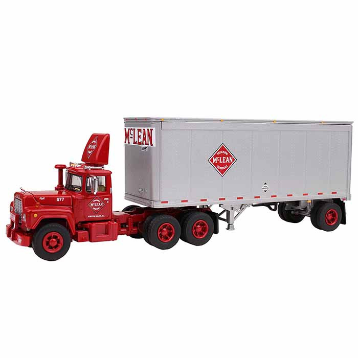 60-0285: Fallen Flag #8 McLean Trucking Company
1/64 scale Mack R-Model Day Cab and 28' Pup Trailer