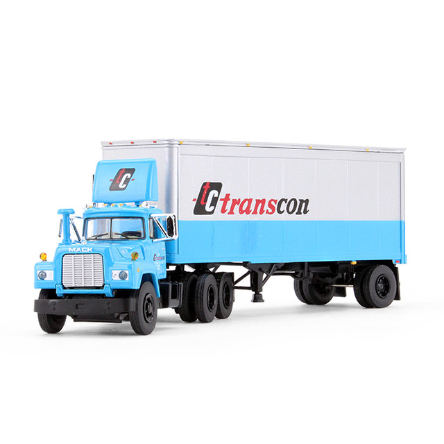 60-0341: Fallen Flag #13 TC Transcon 
1/64 scale Mack R-Model day cab and 28' Pup Trailer