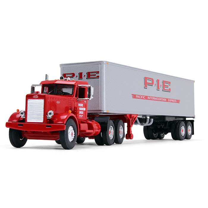 60-0421: Fallen Flag #20 Pacific Intermountain Express (P.I.E)
1/64 scale Peterbilt Model 351 Day Cab and 40' Vintage Trailer