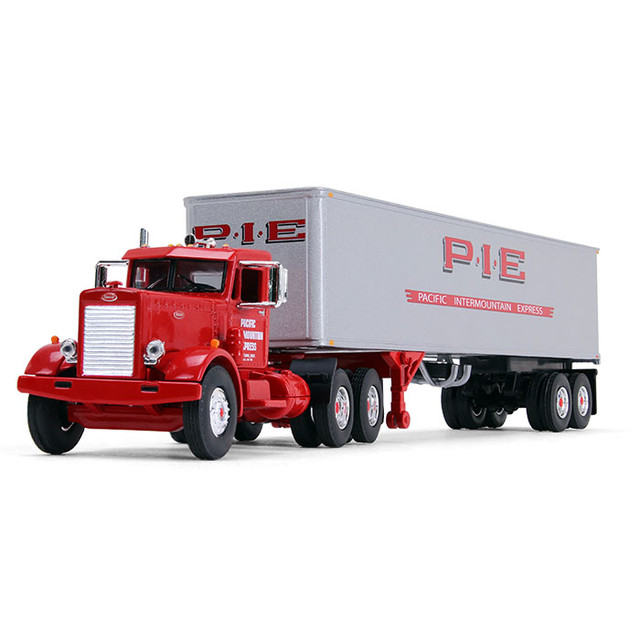 60-0421: Fallen Flag #20 Pacific Intermountain Express (P.I.E)
1/64 scale Peterbilt Model 351 Day Cab and 40' Vintage Trailer