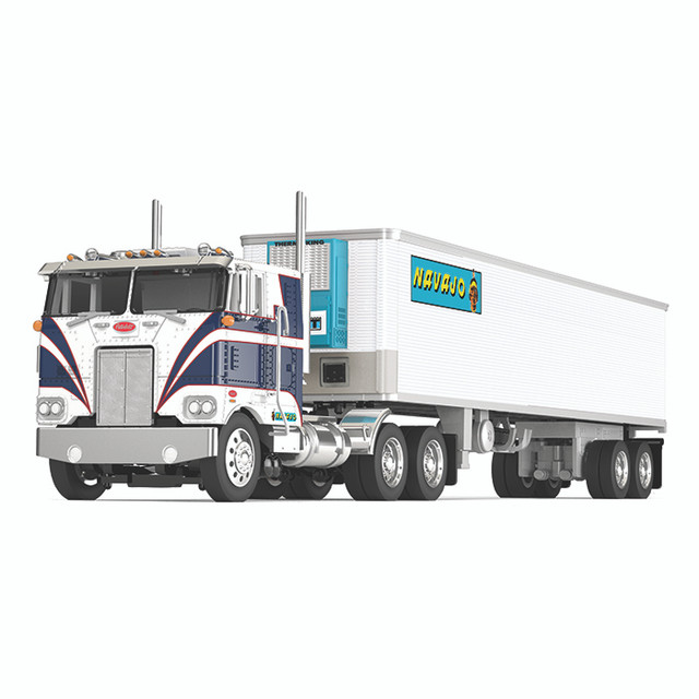 60-0550: Fallen Flag #27 Navajo Freight Lines 
1/64 scale Peterbilt 352 COE Sleeper and 40' Vintage Reefer Trailer