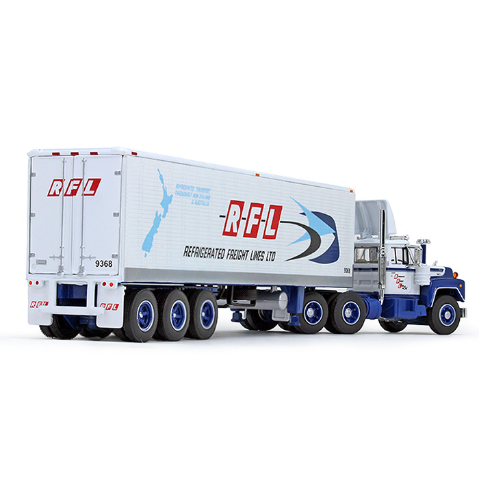 60-0632: Fallen Flag #31 RFL (Refrigerated Freight Lines) 
1/64 scale Mack R Day Cab and 40' Vintage Reefer Trailer