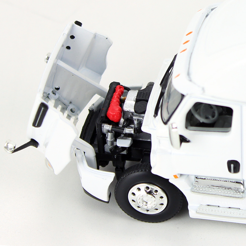 60-0744: White/White 
1/64 scale Freightliner 2018 Cascadia High-Roof Sleeper with 53' Utility Trailer with Skirts