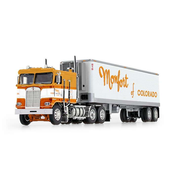 60-0831: Fallen Flag #33 Monfort of Colorado 
1/64 scale Kenworth K100 Flattop with 40' Vintage Reefer Trailer