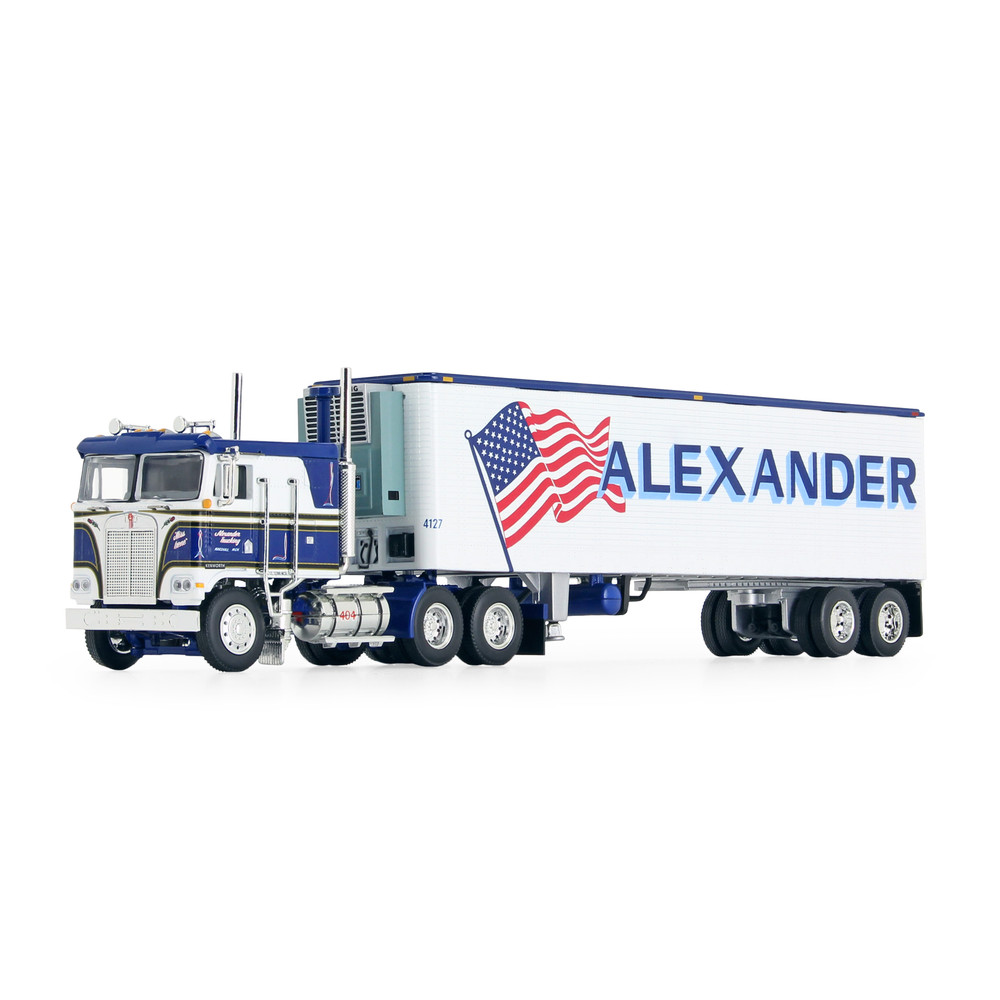 60-0846: Fallen Flag #36 Alexander Trucking 
1/64 scale Kenworth K100 COE Flattop with 40' Vintage Reefer Trailer
