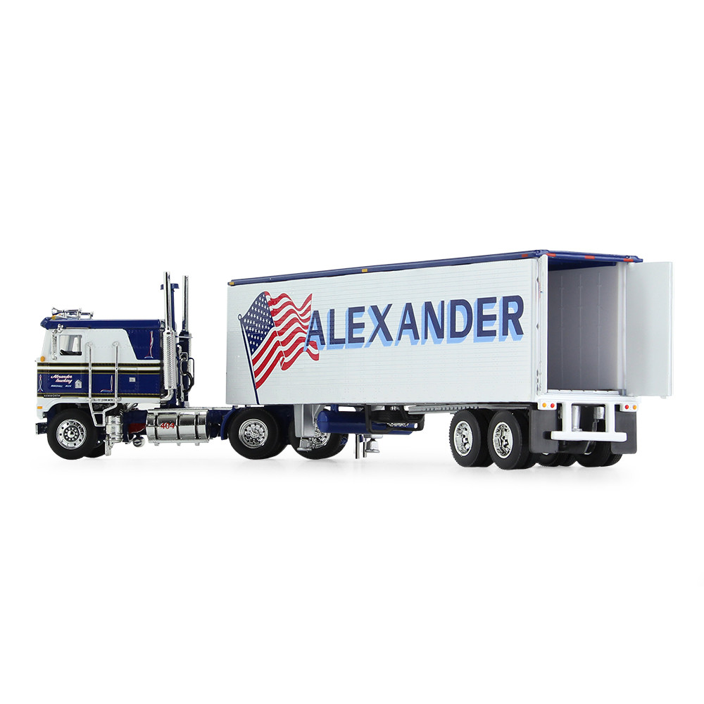 60-0846: Fallen Flag #36 Alexander Trucking 
1/64 scale Kenworth K100 COE Flattop with 40' Vintage Reefer Trailer