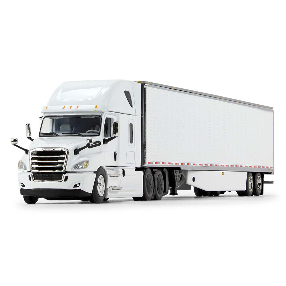 60-1055: White/White 
1/64 scale Freightliner 2018 CascadiaHIgh-Roof Sleeper & 53' Utility Trailer with Carrier Reefer