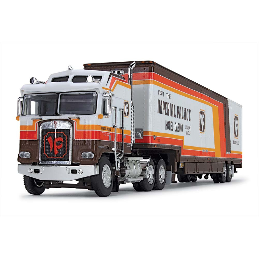 60-1226: Fallen Flag #44: Imperial Palace 
1/64 scale Kenworth K100 Aerodyne Sleeper & Kentucky Moving Trailer