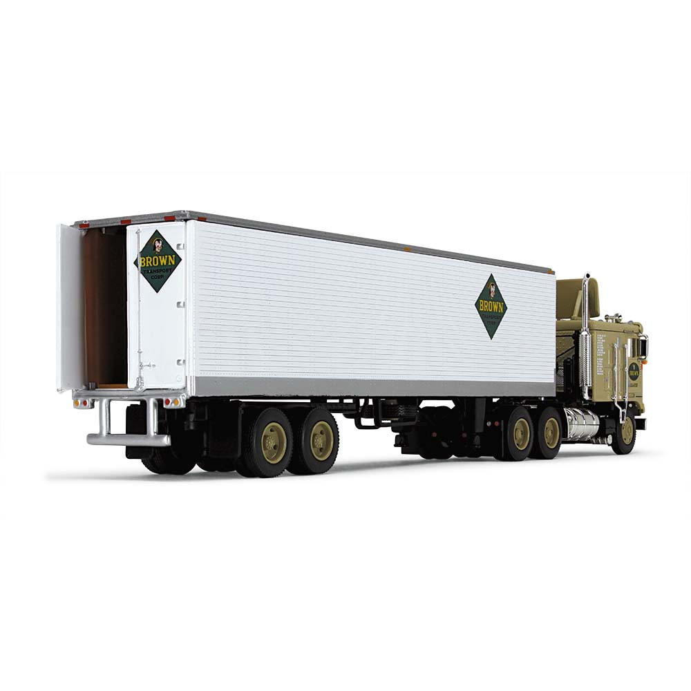 60-1613: Fallen Flag #48 - Brown Transport Corp.
1/64 scale Kenworth K100 COE Flat Top with Air Foil & 40' Vintage Trailer