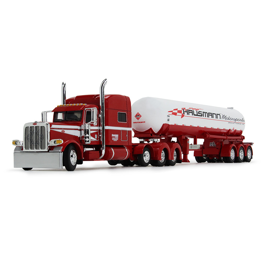 69-1794: Big Rigs #14: Hausmann Transport
1/64 scale Peterbilt 389 with 70" Mid-Roof Sleeper & Mississippi LP Tank trailer