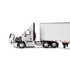 White/White Freightliner Fifth Generation Cascadia Day Cab & 53' Utility Trailer with Skirts
