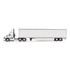 White/White Freightliner Fifth Generation Cascadia Day Cab & 53' Utility Trailer with Skirts