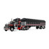 Black/Red Kenworth W900A with 60" Aerodyne Sleeper & 53' Wilson Roadbrute Flatbed Trailer with Covered Wagon