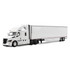 White/White Freightliner Fifth Generation Cascadia Raised Roof Sleeper & 53' Utility Trailer with Skirts