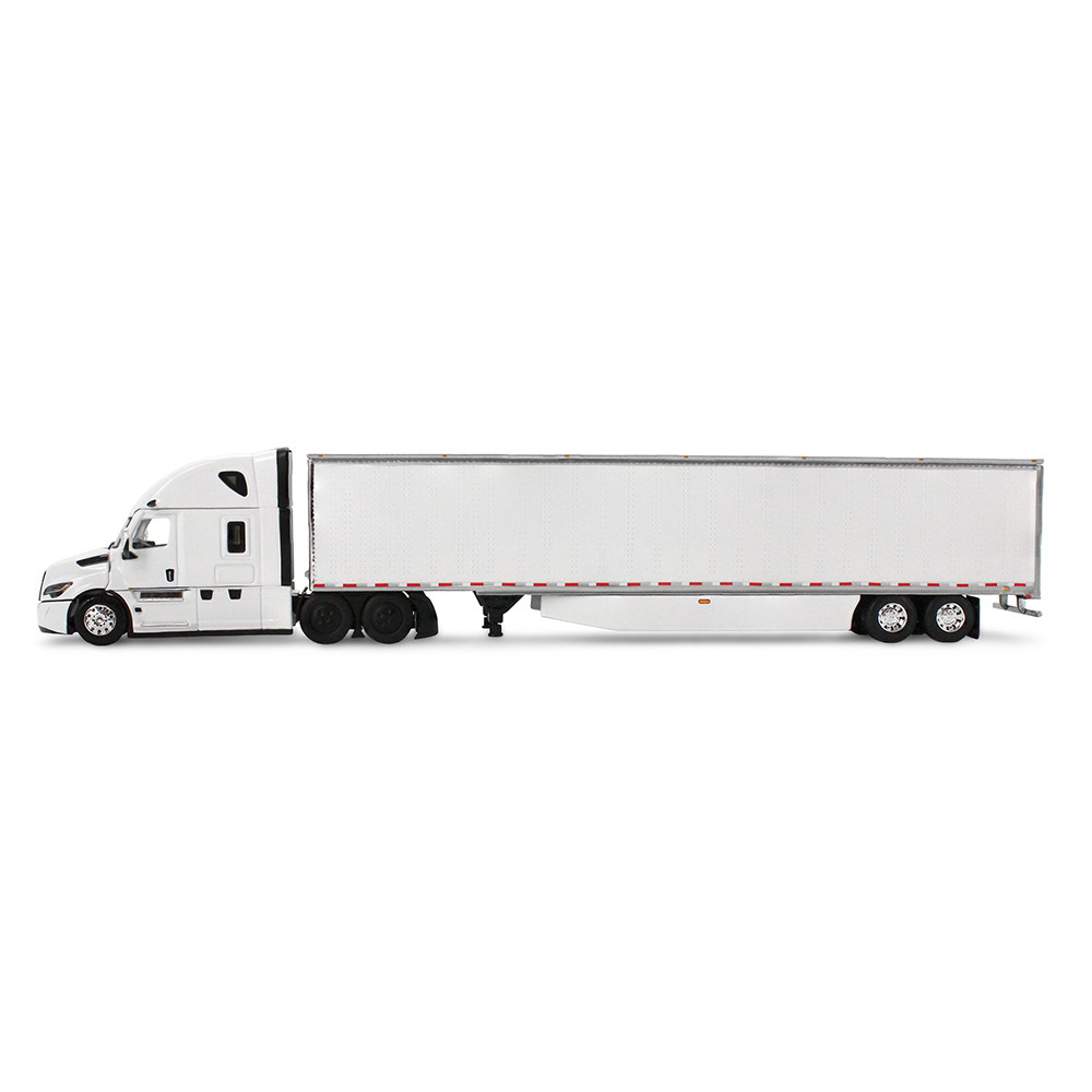 White/White Freightliner Fifth Generation Cascadia Raised Roof Sleeper & 53' Utility Trailer with Skirts