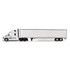 White/White Freightliner Fifth Generation Cascadia Raised Roof Sleeper & 53' Utility Trailer with Skirts