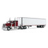 Legendary Red Peterbilt Model 589 with 58" Flat Top Sleeper & 53' Utility Trailer