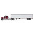 Legendary Red Peterbilt Model 589 with 58" Flat Top Sleeper & 53' Utility Trailer