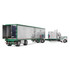 White/Green Peterbilt Model 389 with 63" Mid-Roof Sleeper & 53' Utility Trailer