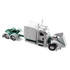 White/Green Peterbilt Model 389 with 63" Mid-Roof Sleeper & 53' Utility Trailer