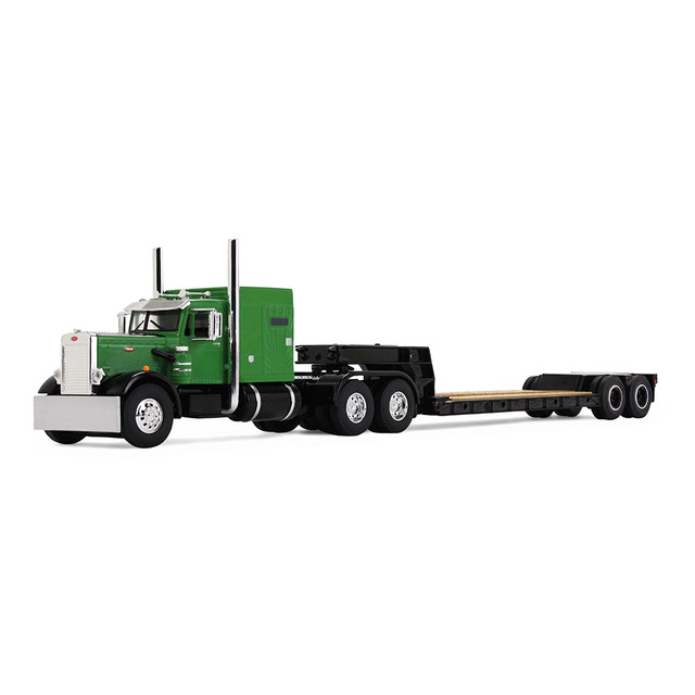 Green/Black Peterbilt Model 351 with 60" Vintage Sleeper & Rogers Vintage Lowboy Trailer