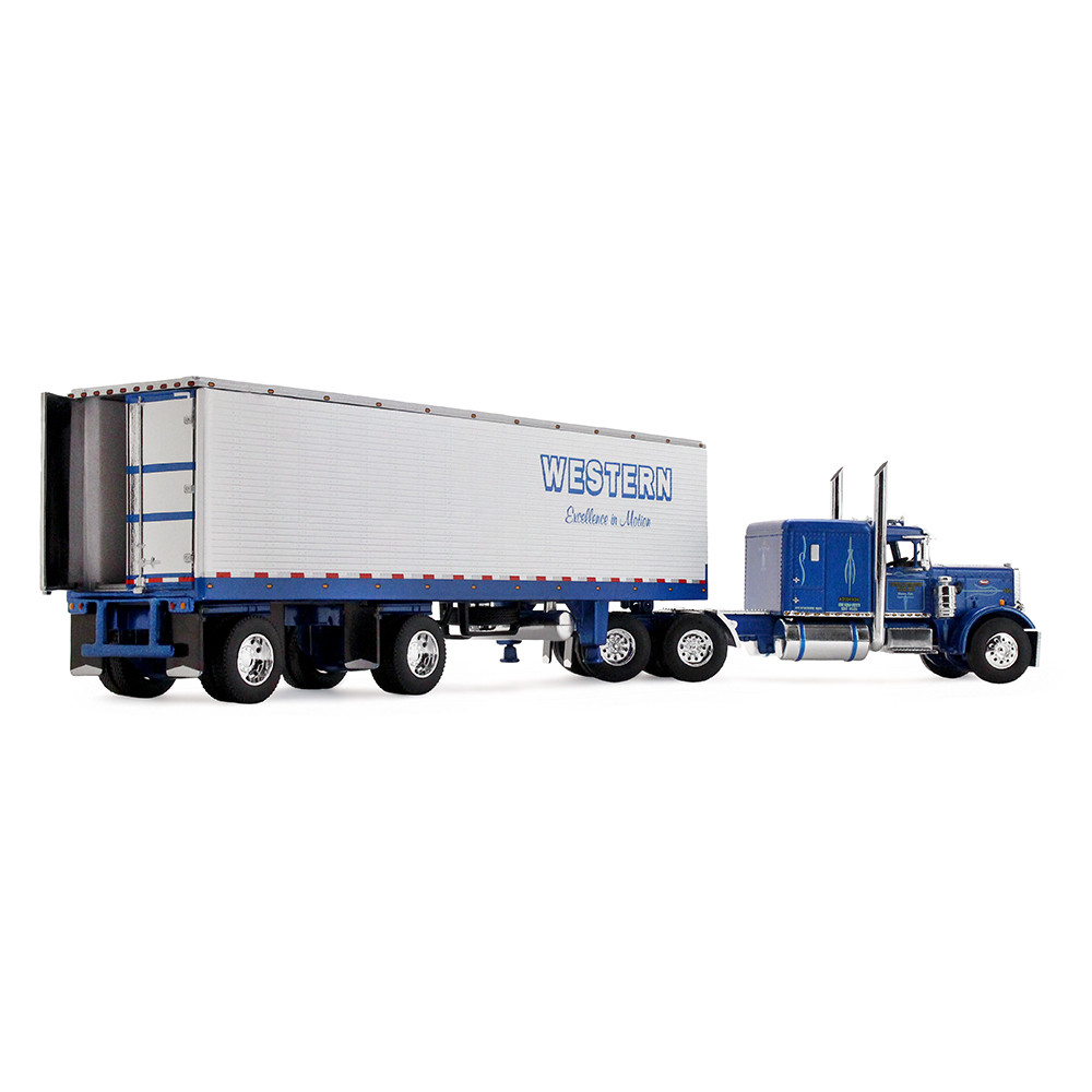 Western Distributing Peterbilt Model 351 with 63" Flat Top Sleeper & 40' Vintage Trailer with Reefer