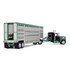 Black/Green Ford LTL 9000 with 60" Flat Top Sleeper & 45' Wilson Vintage Livestock Trailer