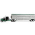 Black/Green Ford LTL 9000 with 60" Flat Top Sleeper & 45' Wilson Vintage Livestock Trailer
