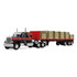 60-2344 Black/Red GMC General with 60" Flat Top Sleeper & 48' Utility Flatbed Trailer with Lumber Load