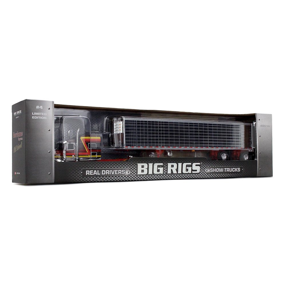 Big Rigs Series II #4: Hurricane Express Peterbilt Model 389 Pride & Class with 70" Mid-Roof Sleeper & 53' Utility Trailer w/Reefer
