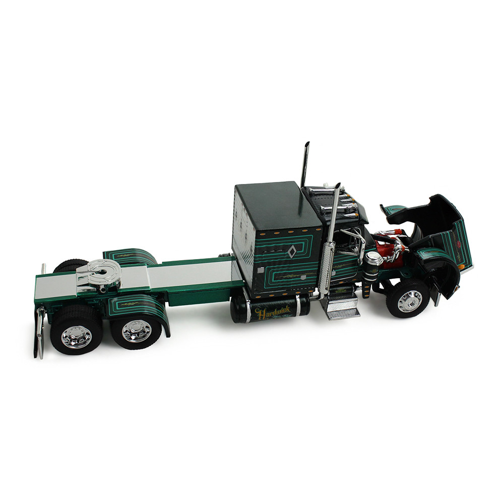 Big Rigs Series II #2: Hardwick Motor Freight Peterbilt Model 359 w/60" Vintage Sleeper & 53' Utility Trailer with Skirts