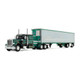 Big Rigs Series II #2: Hardwick Motor Freight Peterbilt Model 359 w/60" Vintage Sleeper & 53' Utility Trailer with Skirts