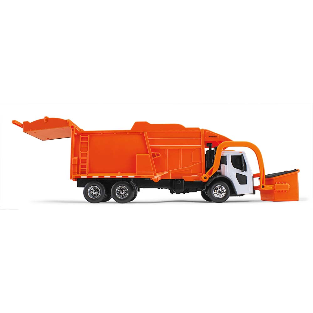 70-0625: White/Orange
1/25 scale Mack LR with McNeilus Meridian Front Load Refuse Truck & Bin including Lights and Sounds