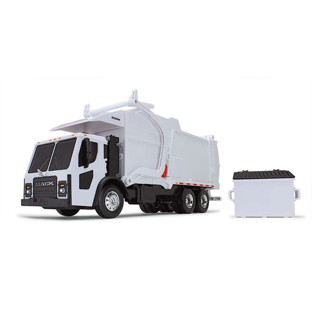 70-0626: White
1/25 scale Mack LR with McNeilus Meridian Front Load Refuse Truck & Bin including Lights and Sounds