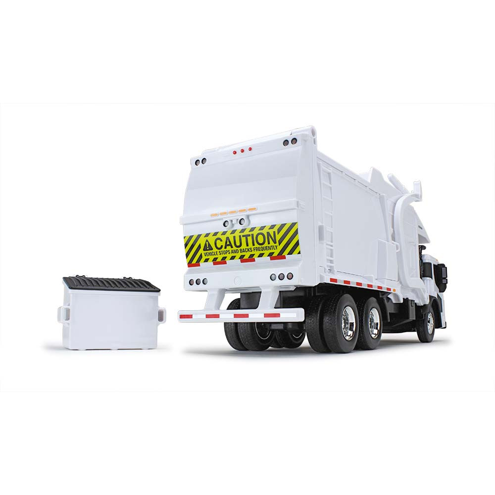 70-0626: White
1/25 scale Mack LR with McNeilus Meridian Front Load Refuse Truck & Bin including Lights and Sounds