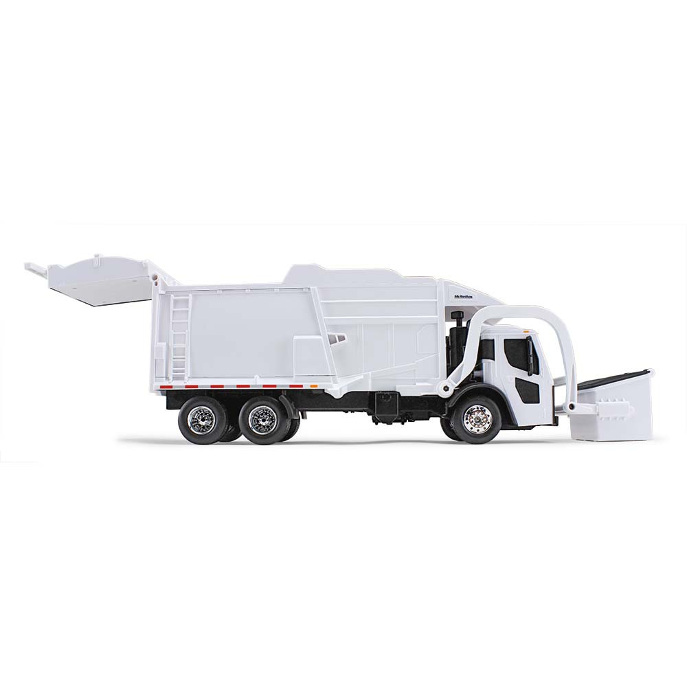 70-0626: White
1/25 scale Mack LR with McNeilus Meridian Front Load Refuse Truck & Bin including Lights and Sounds