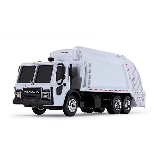 80-0351: White 
1/87 scale Mack LR with McNeilus Meridian Rear Loader
