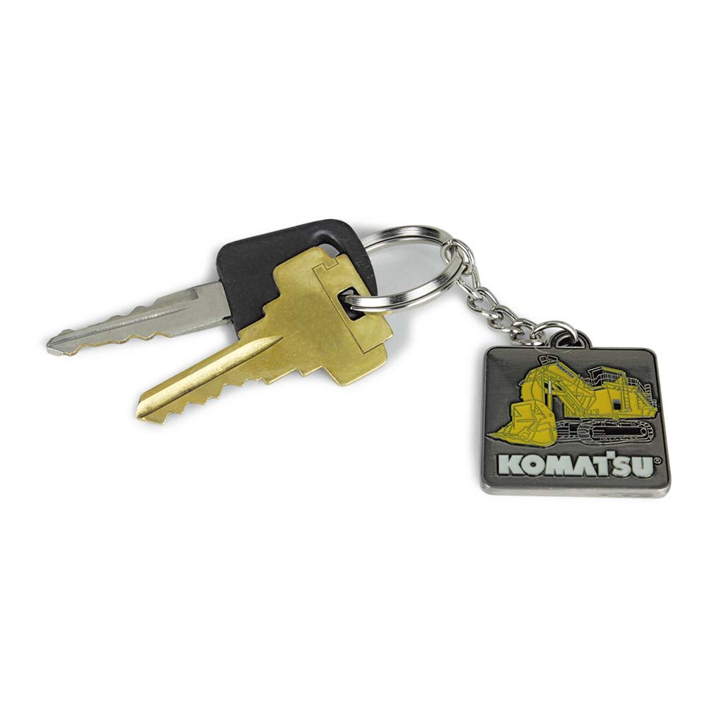 90-0592: Komatsu Mining Dump/Excavator Keychain 
Komatsu Mining Dump & Excavator Two-Sided Keychain