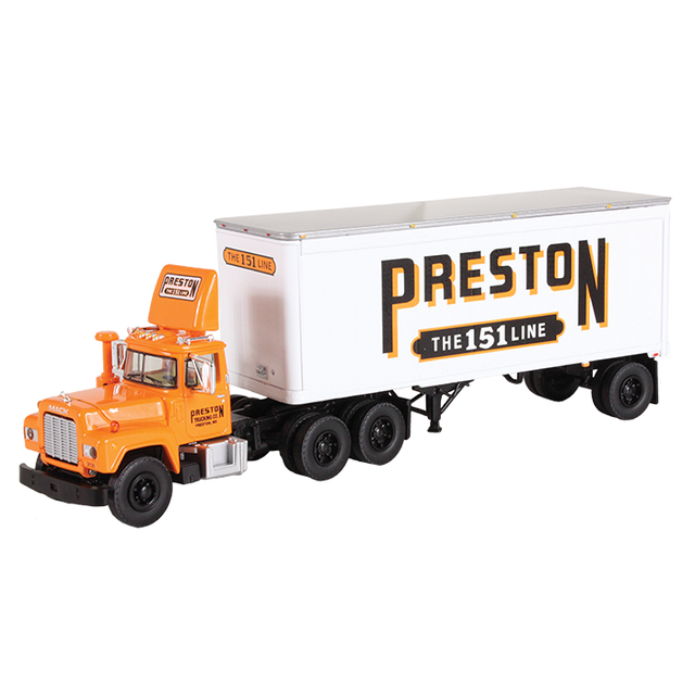 60-0256: Fallen Flag #4 Preston the 151 Line 
1/64 scale Mack R-Model Day Cab and 28' Pup Trailer